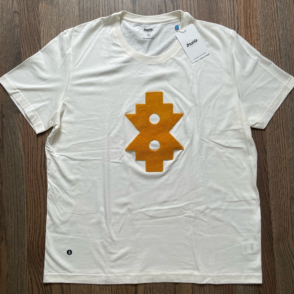 White and Gold Short Sleeve Tee